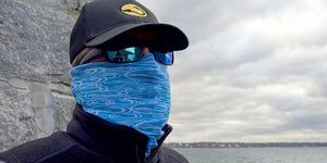 man wearing Hook Life neck gaiter