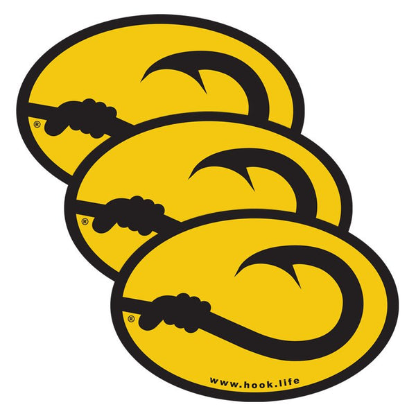 3 pack of fishing bumper stickers by Hook Life