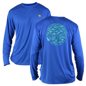 royal blue Sun Water performance fishing shirt by Hook Life