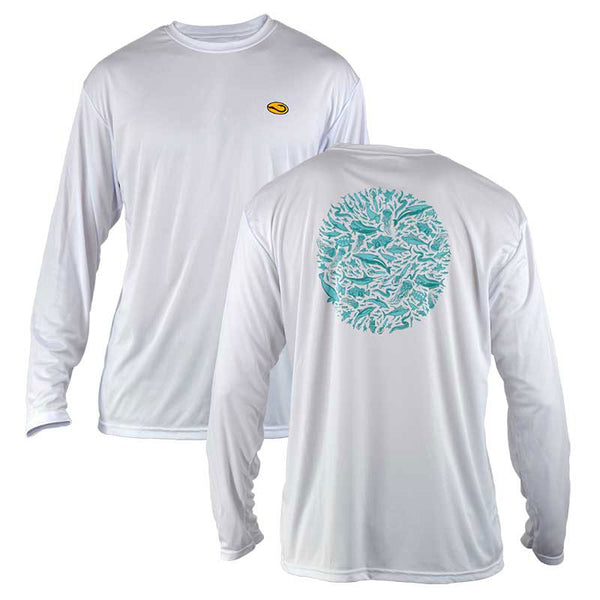 white Sun Water performance fishing shirt by Hook Life